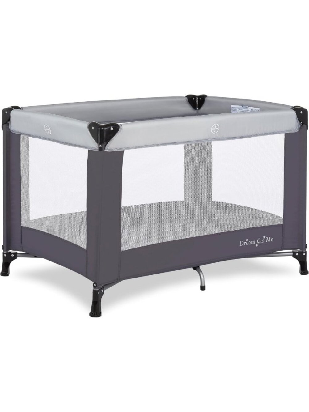 Lightweight Portable Playard with Carry Bag - Foldable, Travel-Friendly, Grey
